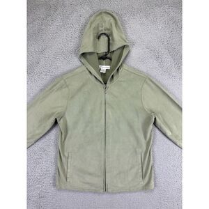 Dressbarn Hoodie Jacket  Womens Medium M Green Full Zip Pockets Ladies‎ NEW